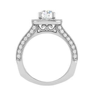 Jewelove™ Rings J VS / Women's Band only 70-Pointer Solitaire Halo Platinum Split Shank Engagement Ring JL PT WB5982E-B