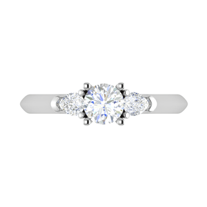 Jewelove™ Rings J VS / Women's Band only 70-Pointer Solitaire Pear Cut Diamonds Accents Platinum Ring JL PT R3 RD 157-B