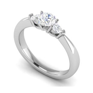 Jewelove™ Rings J VS / Women's Band only 70-Pointer Solitaire Pear Cut Diamonds Accents Platinum Ring JL PT R3 RD 170-B