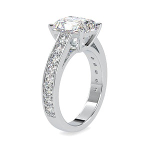 Jewelove™ Rings VS I / Women's Band only 70-Pointer Solitaire Platinum Diamond Shank Ring JL PT 0152-A