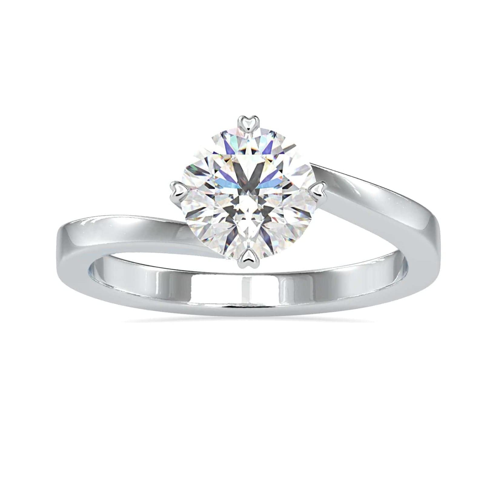 Jewelove™ Rings VS J / Women's Band only 70-Pointer Solitaire Platinum Engagement Ring JL PT 0140-B