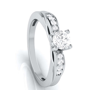 Jewelove™ Rings J VS / Women's Band only 70-Pointer Solitaire Platinum Engagement Ring with a Hidden Heart JL PT G 118-B