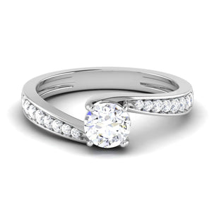 Jewelove™ Rings VS J / Women's Band only 70-Pointer Solitaire Shank Diamond Platinum Ring JL PT RP RD 176-B