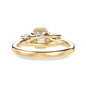 Jewelove™ Rings Women's Band only / VVS E 70cts. Emerald Cut Solitaire Diamond Accents 18K Yellow Gold Ring JL AU 1232Y-B