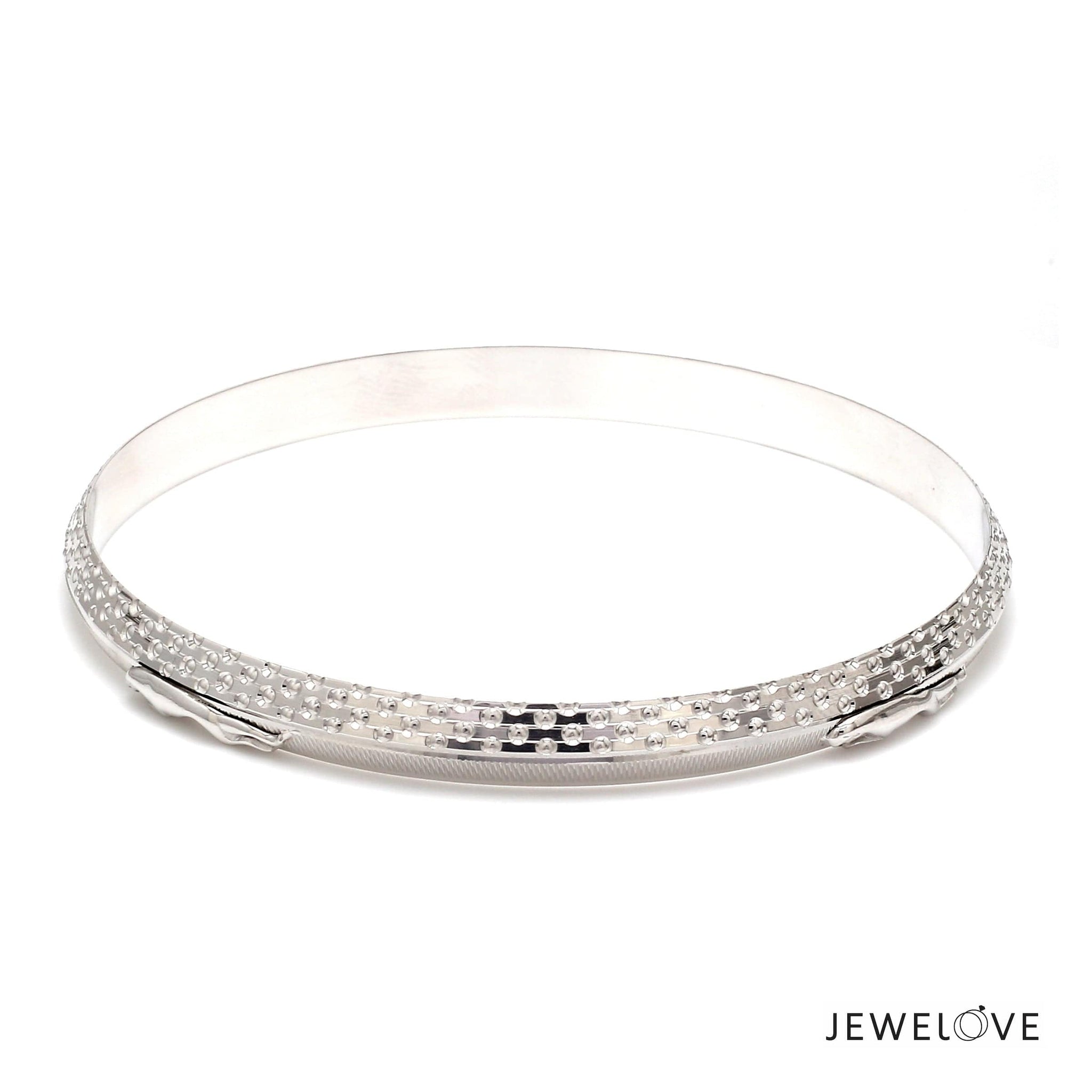 Jewelove™ Bangles & Bracelets 7mm Platinum Jaguar Kada for Men JL PTB 1270