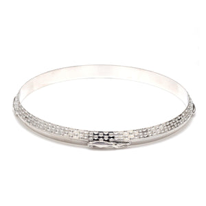 Jewelove™ Bangles & Bracelets 7mm Platinum Jaguar Kada for Men JL PTB 1270