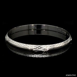 Jewelove™ Bangles & Bracelets 7mm Platinum Jaguar Kada for Men JL PTB 1270