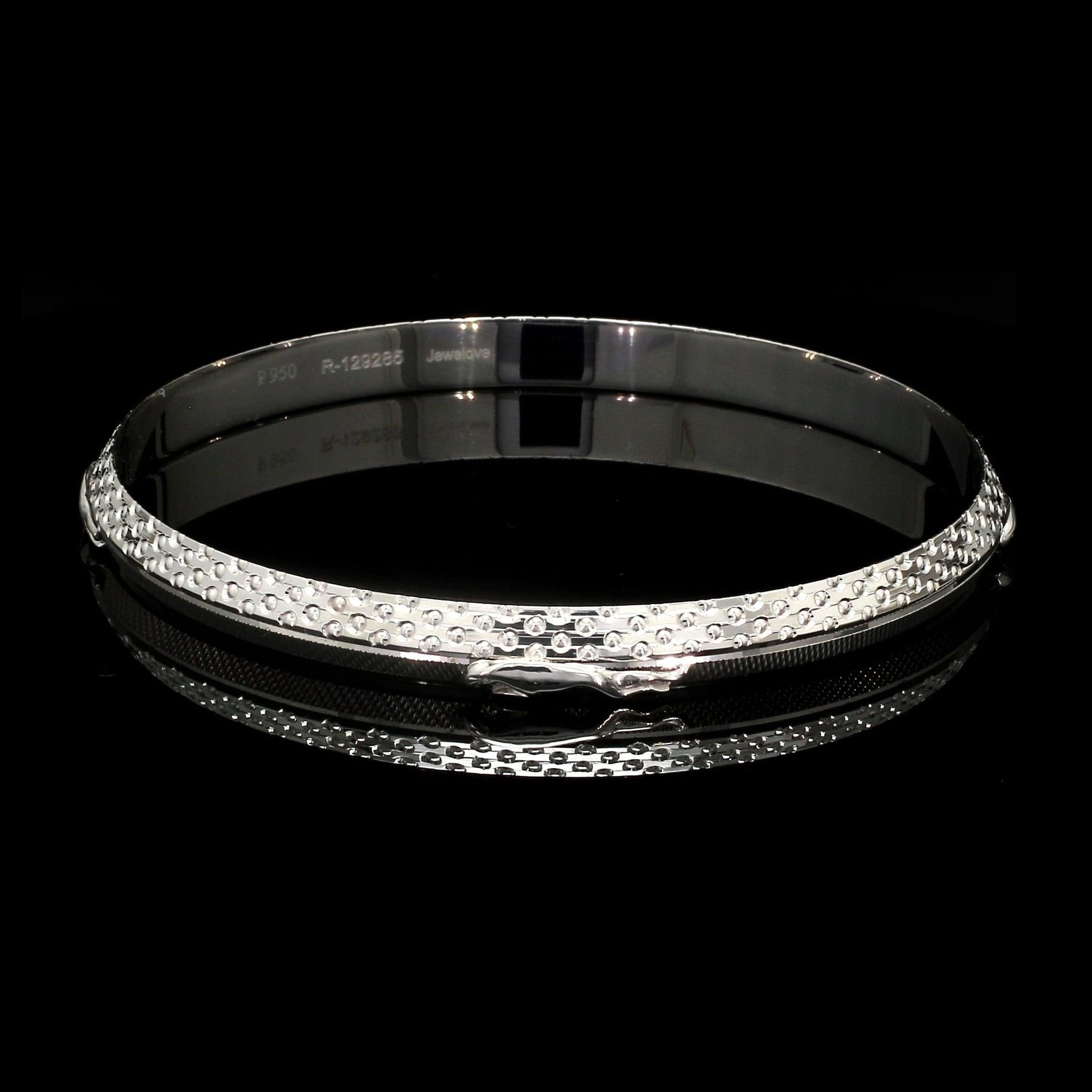 Jewelove™ Bangles & Bracelets 7mm Platinum Jaguar Kada for Men JL PTB 1270