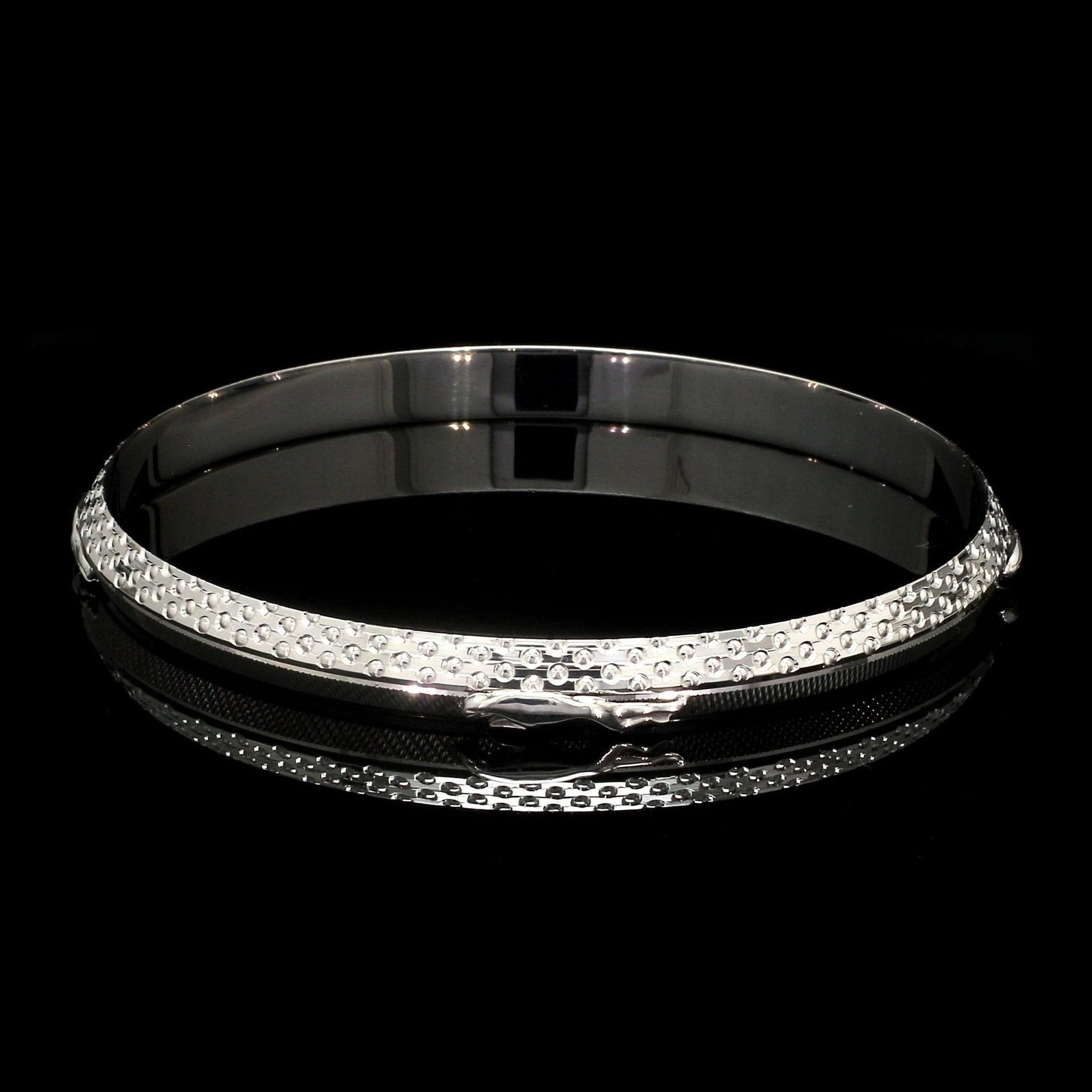 Jewelove™ Bangles & Bracelets 7mm Platinum Jaguar Kada for Men JL PTB 1270