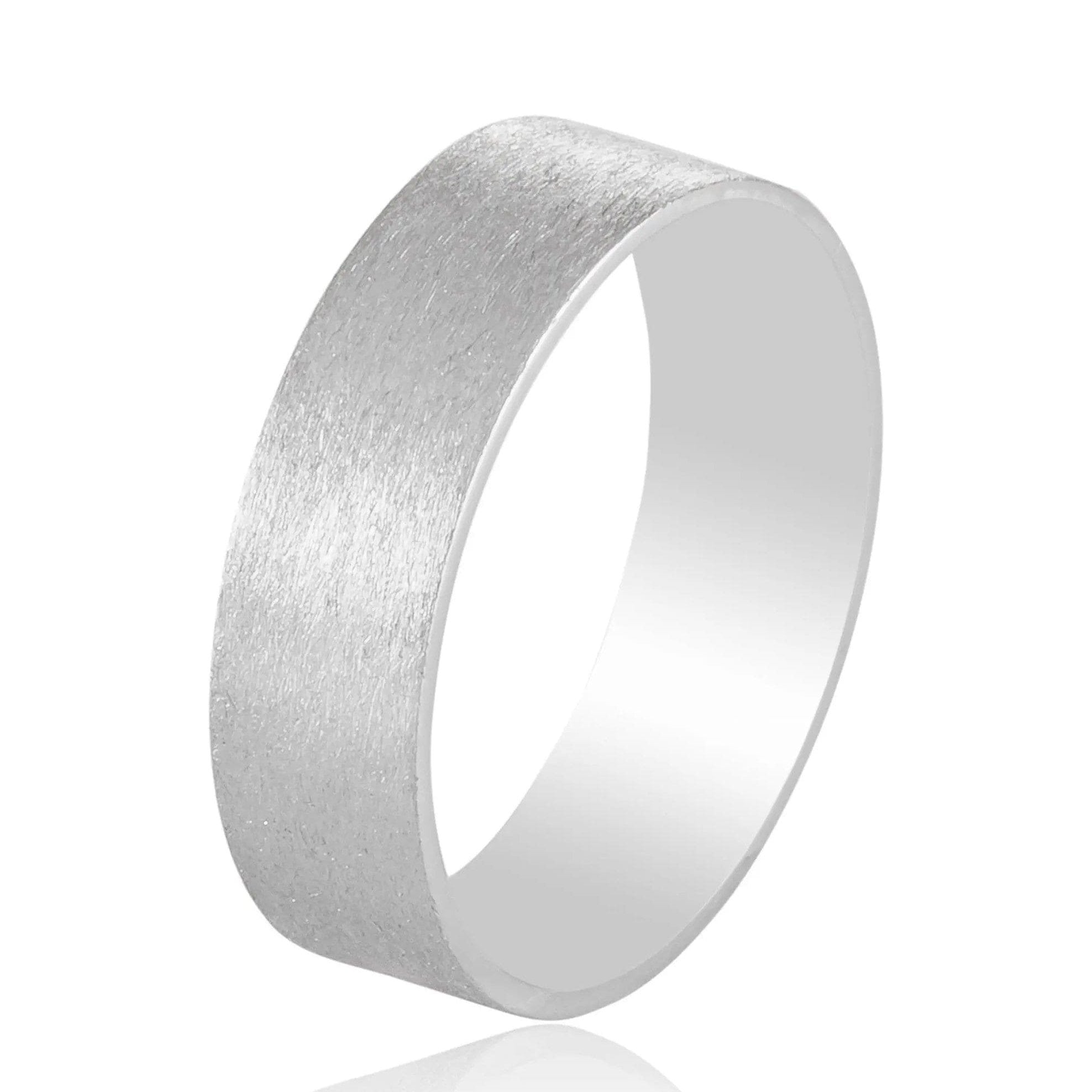 Jewelove™ Rings Men's Band only 7mm Satin Finish Flat Platinum Band for Men JL PT 467