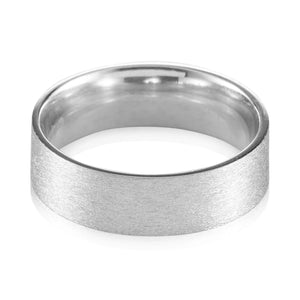 Jewelove™ Rings Men's Band only 7mm Satin Finish Flat Platinum Band for Men JL PT 467