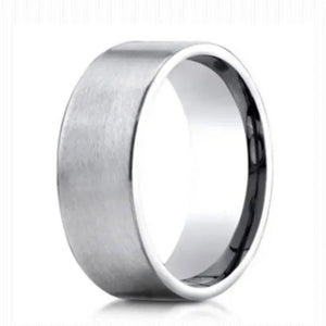 Jewelove™ Rings Men's Band only 7mm Satin Finish Flat Platinum Band for Men JL PT 467