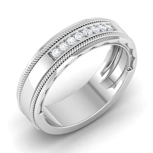 Jewelove™ Rings 8 Diamond Platinum Ring with Milgrain Finish JL PT 6755