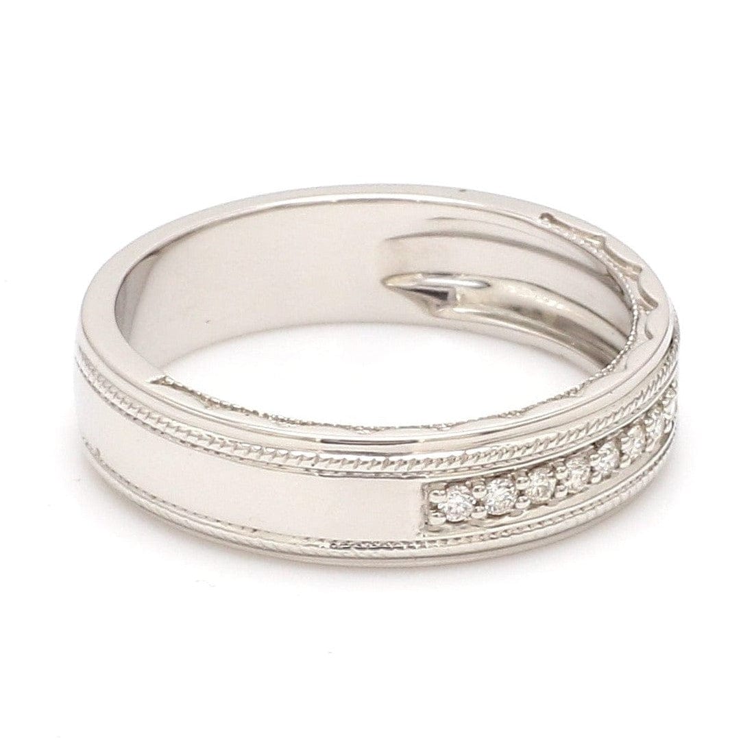 Jewelove™ Rings 8 Diamond Platinum Ring with Milgrain Finish JL PT 6755