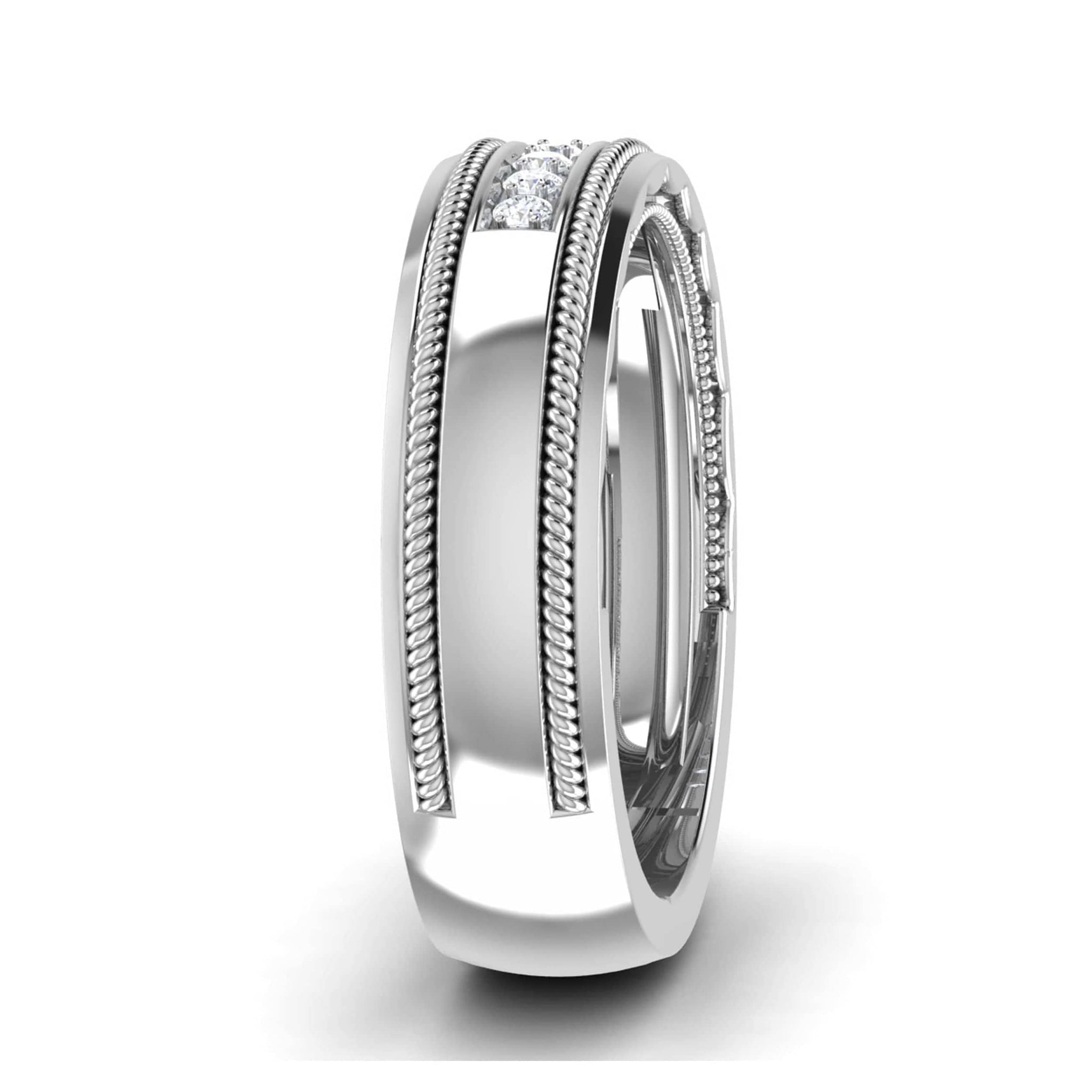 Jewelove™ Rings 8 Diamond Platinum Ring with Milgrain Finish JL PT 6755