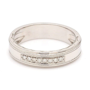 Jewelove™ Rings 8 Diamond Platinum Ring with Milgrain Finish JL PT 6755