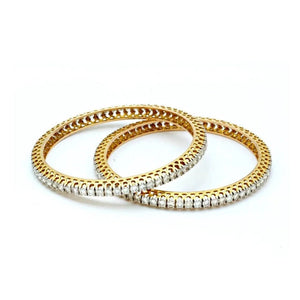 Jewelove™ Bangles & Bracelets 8 Pointer Single Line Diamond Bangle JL AU 102