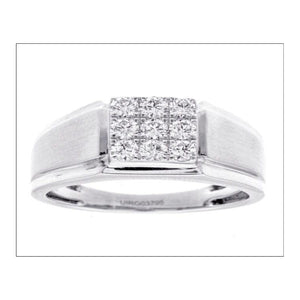 Jewelove™ Rings 9 Diamond Platinum Ring for Men JL PT 940