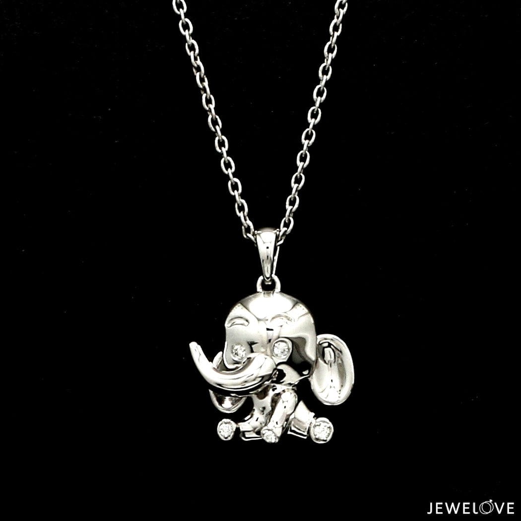 Jewelove™ Pendants Baby Elephant Platinum Diamonds Pendant for Women JL PT P 1297