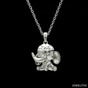 Jewelove™ Pendants Baby Elephant Platinum Diamonds Pendant for Women JL PT P 1297