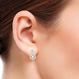 Jewelove™ Earrings Beautiful Hanging Clusters Platinum Earrings with Diamonds for Women JL PT E NK-15