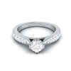 Jewelove™ Rings Beautiful Hidden Hearts 30-Pointer Platinum Solitaire Engagement Ring with Accent Diamonds JL PT G-107