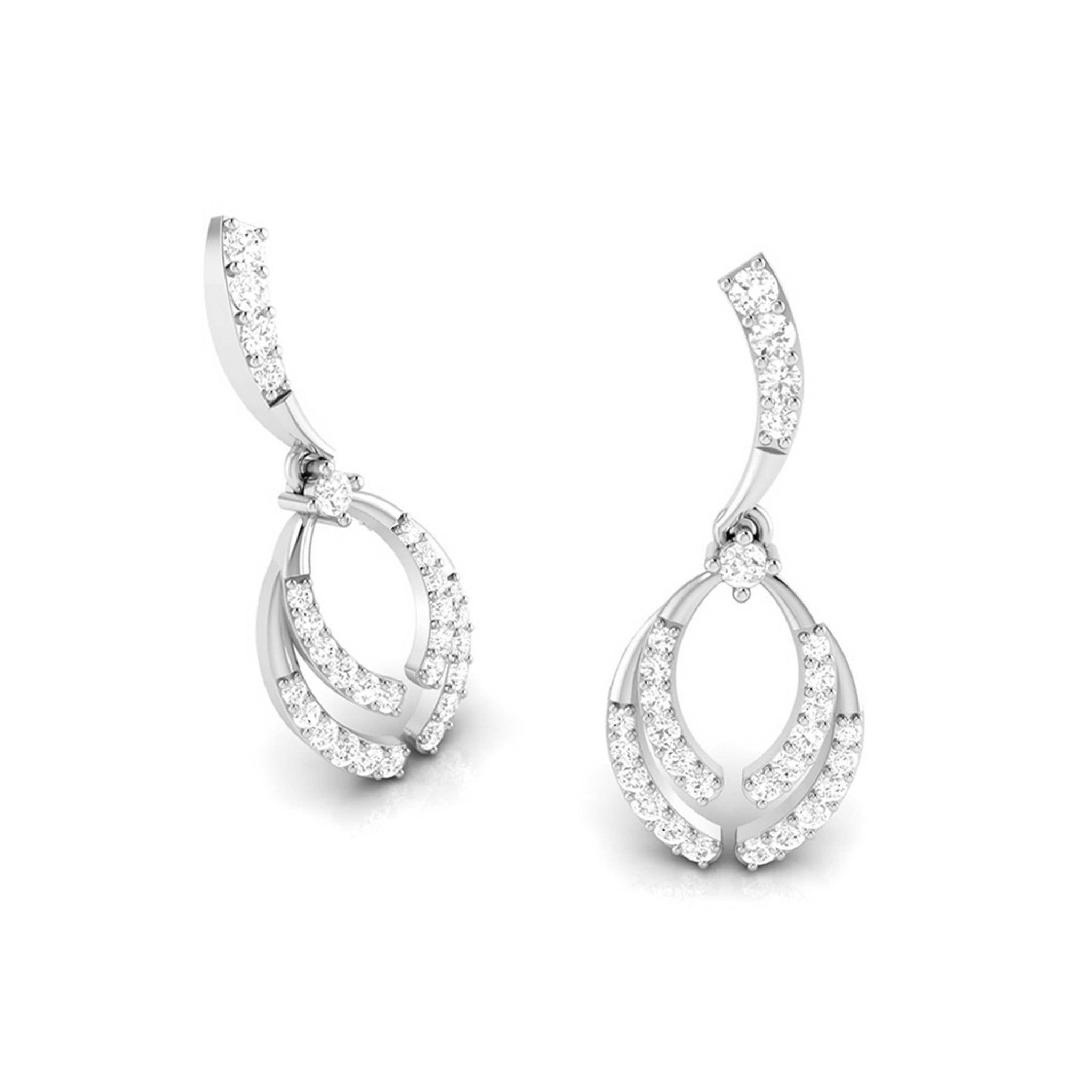 Jewelove™ Earrings Beautiful Platinum Earrings with Diamonds for Women JL PT E N-13