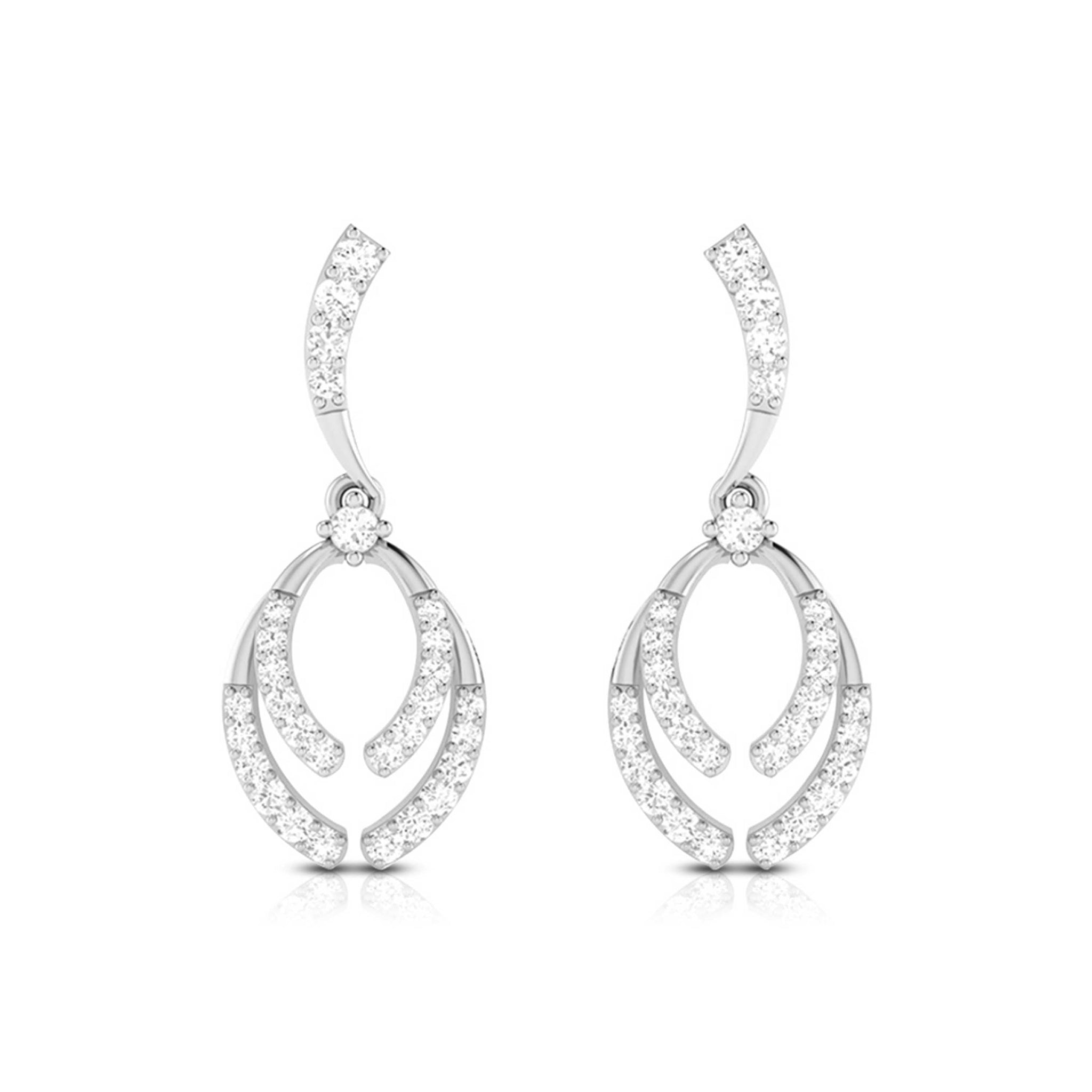 Jewelove™ Earrings SI IJ Beautiful Platinum Earrings with Diamonds for Women JL PT E N-13