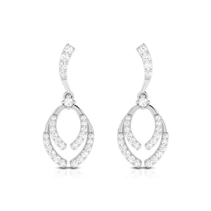 Jewelove™ Earrings SI IJ Beautiful Platinum Earrings with Diamonds for Women JL PT E N-13