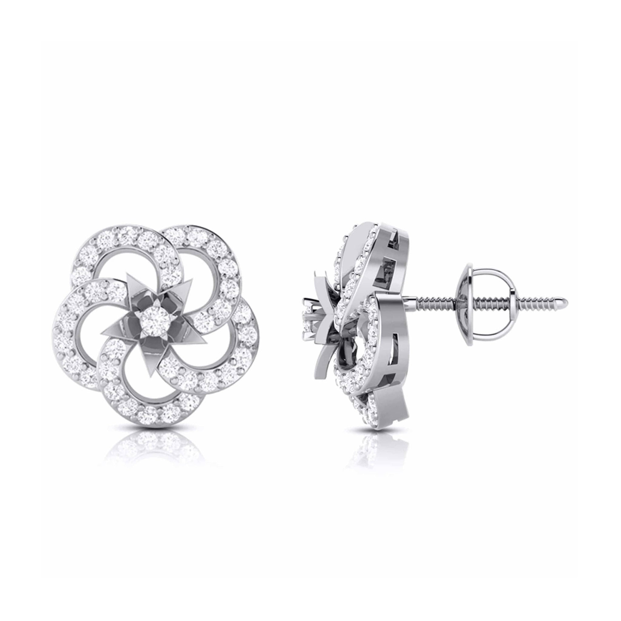 Jewelove™ Earrings Beautiful Platinum Earrings with Diamonds for Women JL PT E ST 2003