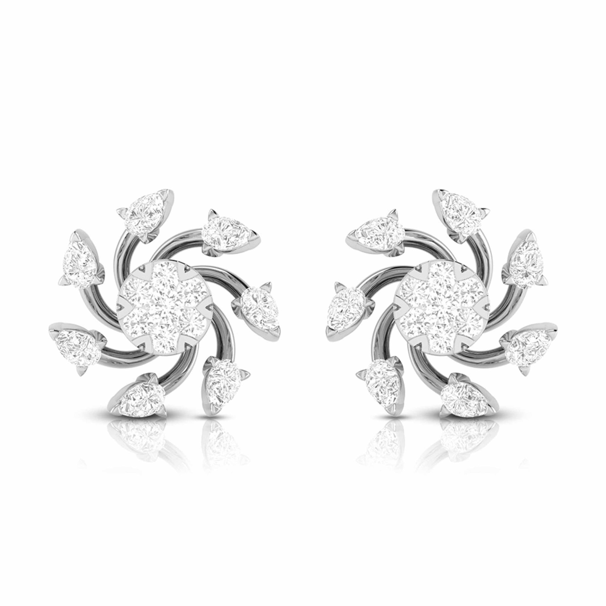 Jewelove™ Earrings SI IJ Beautiful Platinum Earrings with Diamonds for Women JL PT E ST 2028