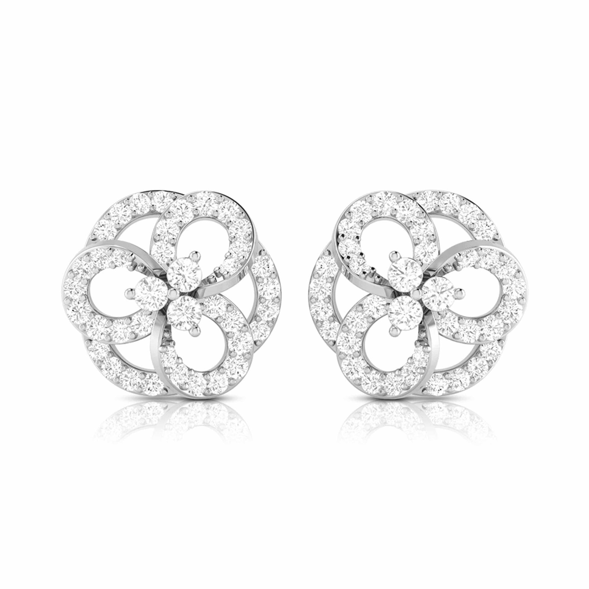 Jewelove™ Earrings SI IJ Beautiful Platinum Earrings with Diamonds for Women JL PT E ST 2030