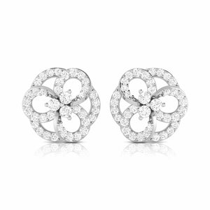 Jewelove™ Earrings SI IJ Beautiful Platinum Earrings with Diamonds for Women JL PT E ST 2030