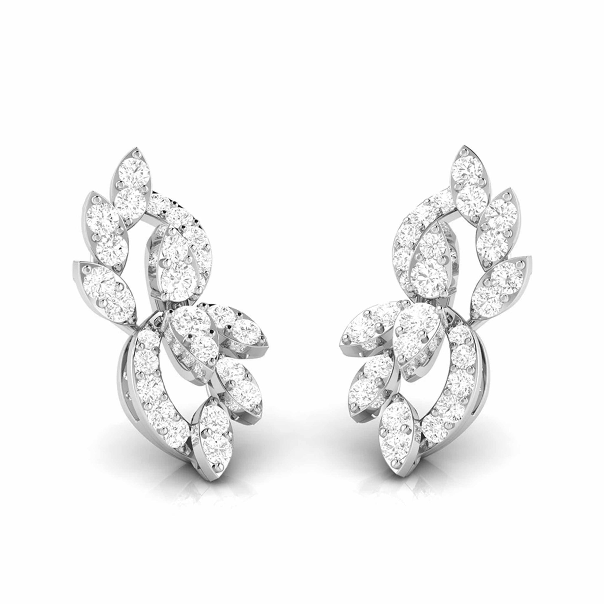 Jewelove™ Earrings Beautiful Platinum Earrings with Diamonds for Women JL PT E ST 2059