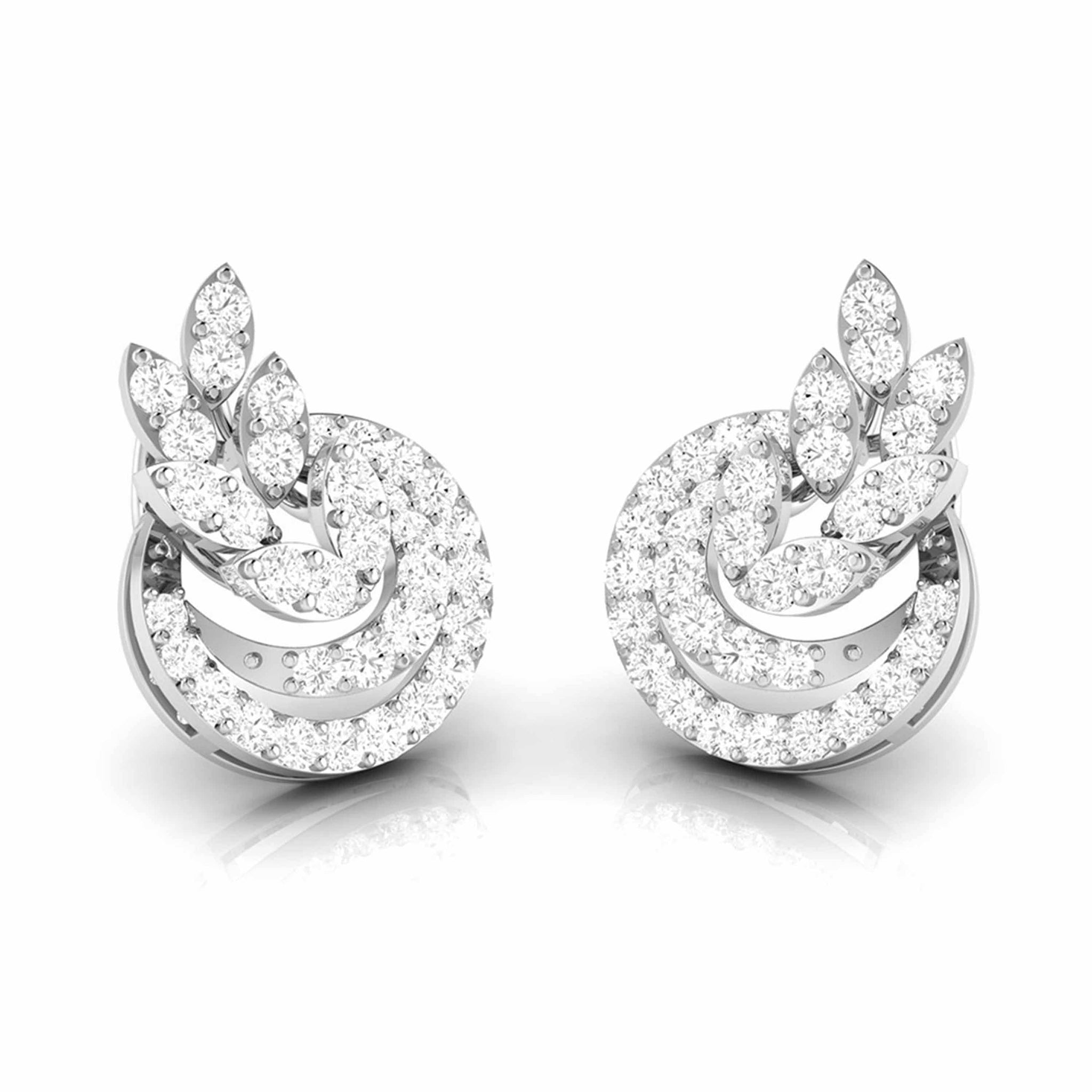 Jewelove™ Earrings SI IJ Beautiful Platinum Earrings with Diamonds for Women JL PT E ST 2065