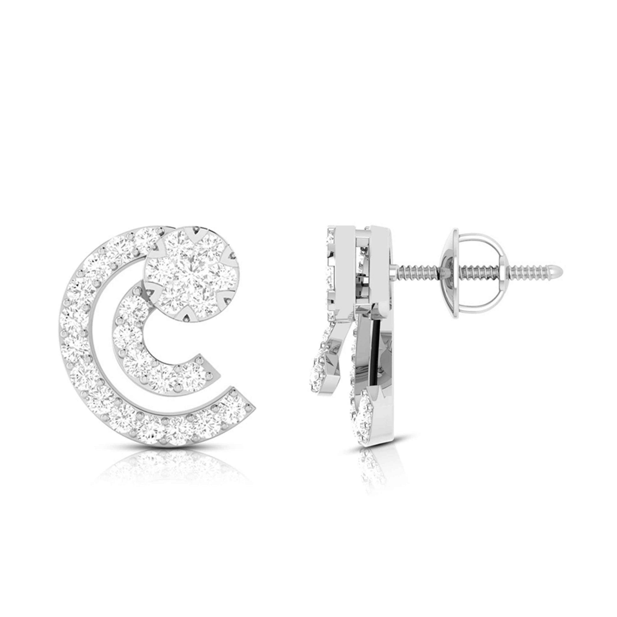 Jewelove™ Earrings Beautiful Platinum Earrings with Diamonds for Women JL PT E ST 2066