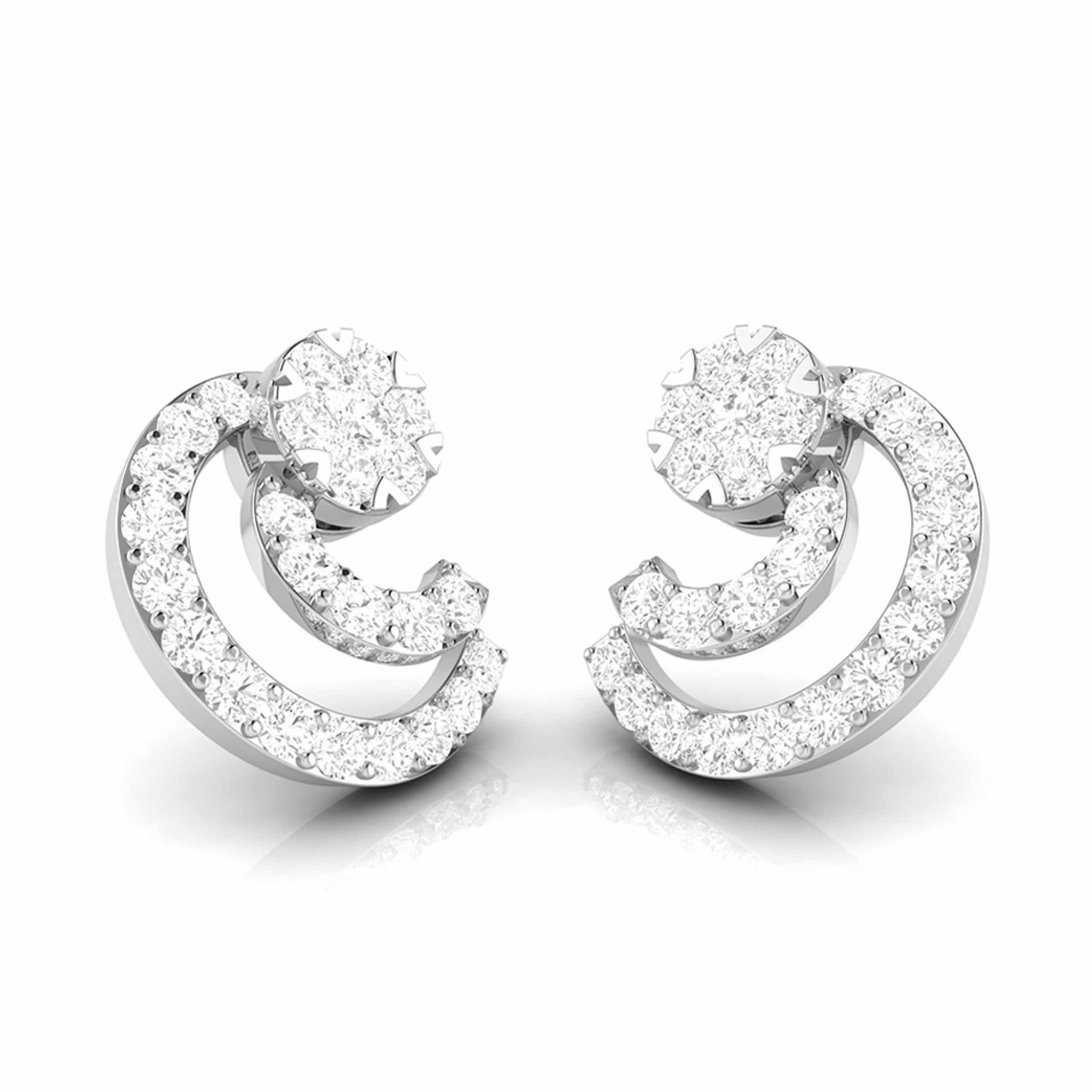 Jewelove™ Earrings Beautiful Platinum Earrings with Diamonds for Women JL PT E ST 2066