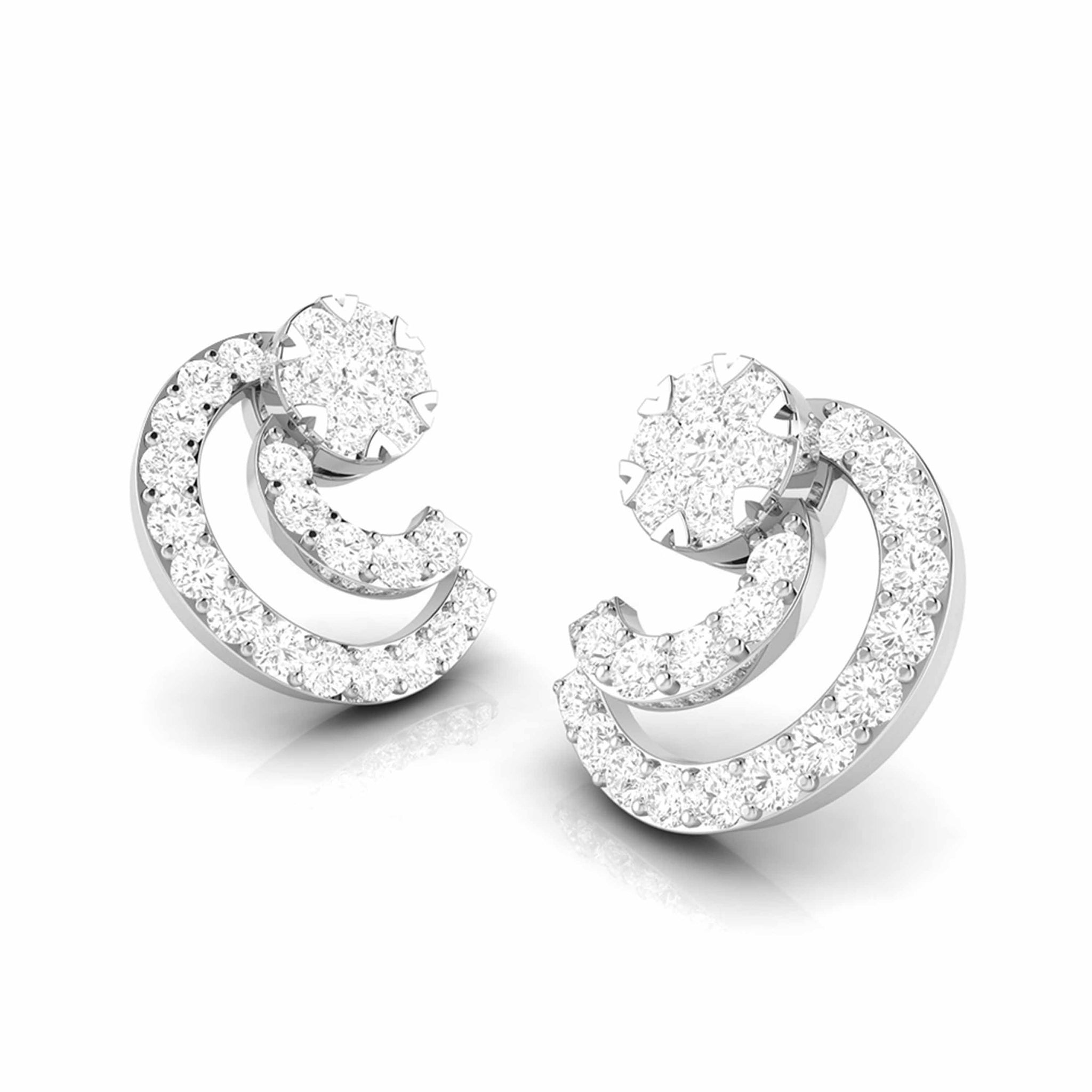 Jewelove™ Earrings Beautiful Platinum Earrings with Diamonds for Women JL PT E ST 2066