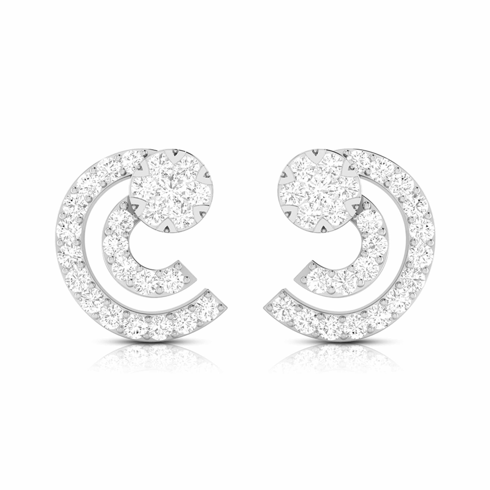 Jewelove™ Earrings SI IJ Beautiful Platinum Earrings with Diamonds for Women JL PT E ST 2066