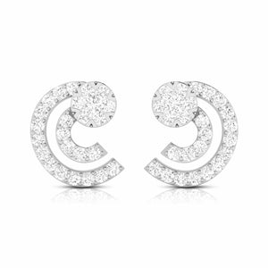 Jewelove™ Earrings SI IJ Beautiful Platinum Earrings with Diamonds for Women JL PT E ST 2066