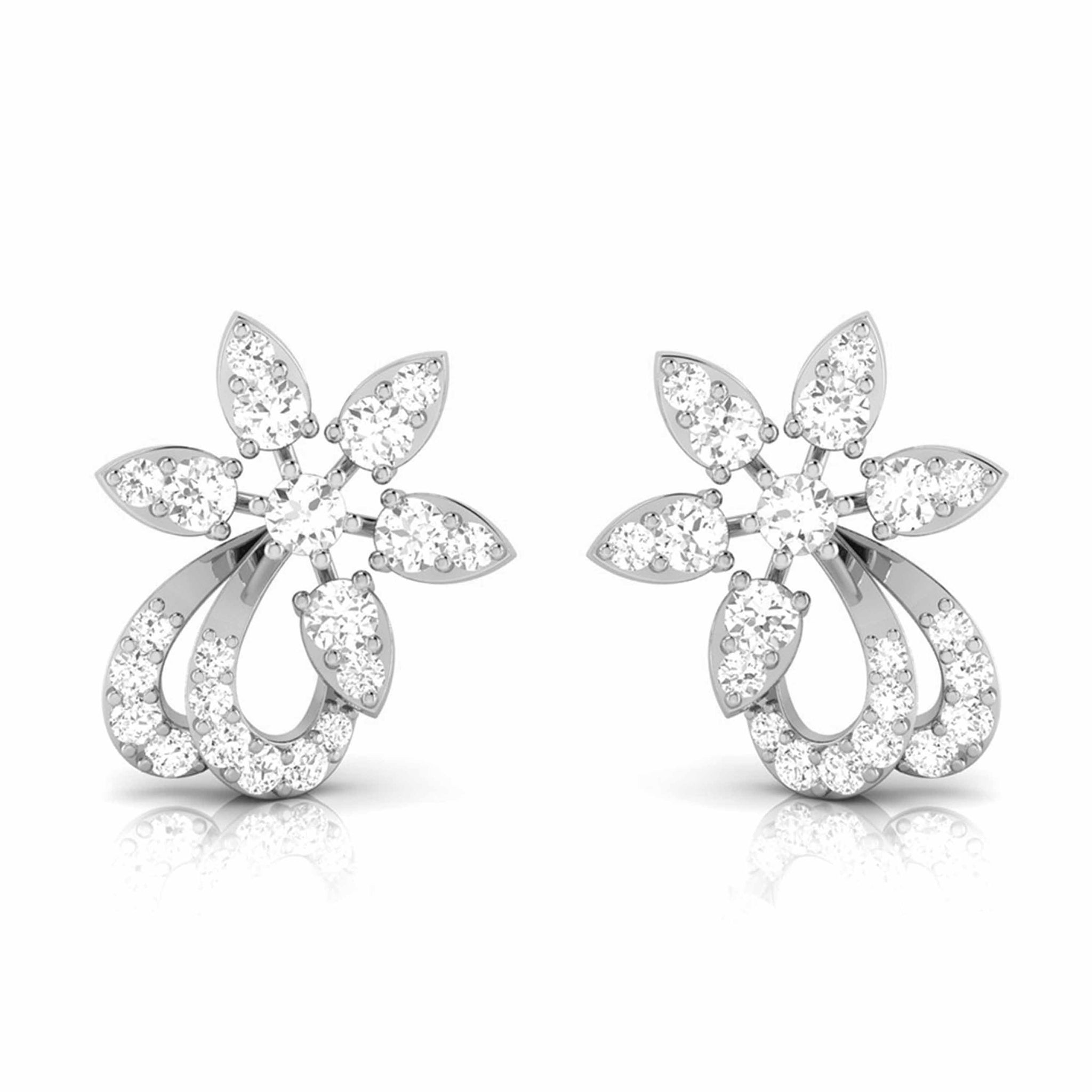 Jewelove™ Earrings SI IJ Beautiful Platinum Earrings with Diamonds JL PT E ST 2202