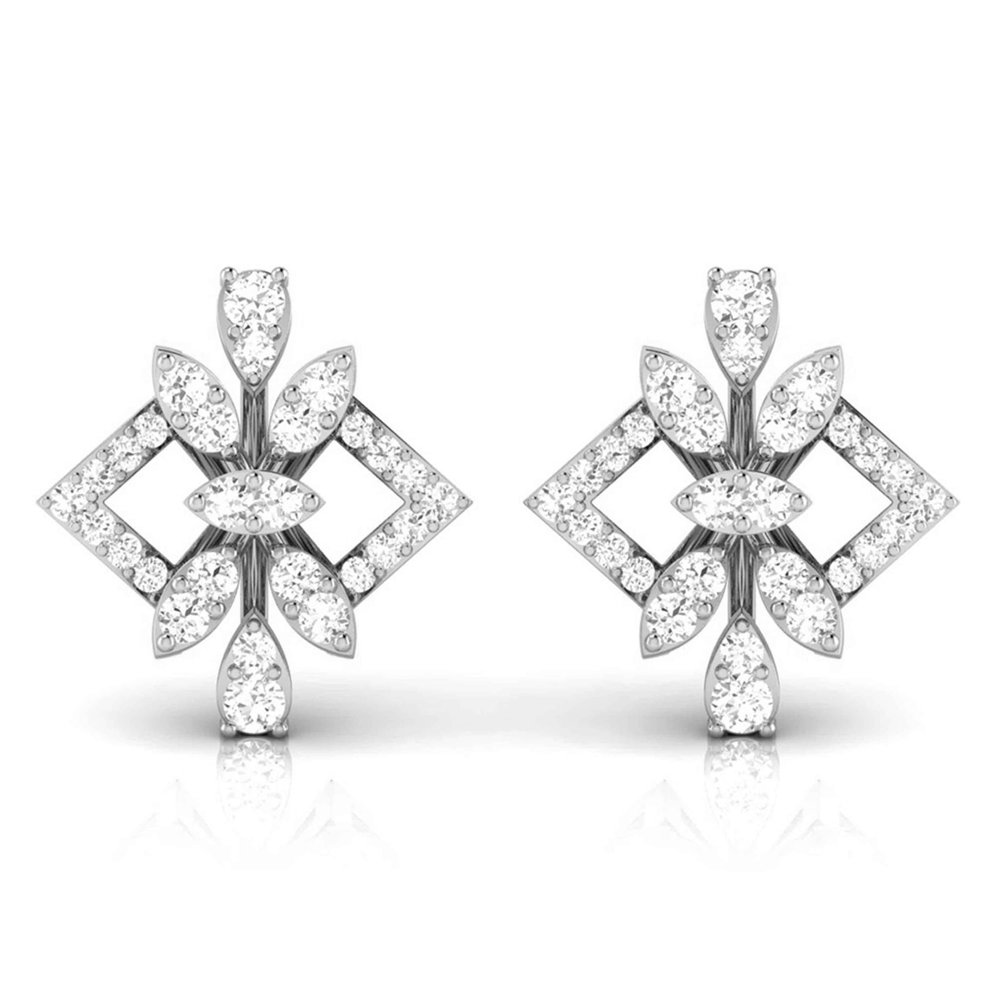 Jewelove™ Earrings Beautiful Platinum Earrings with Diamonds JL PT E ST 2203