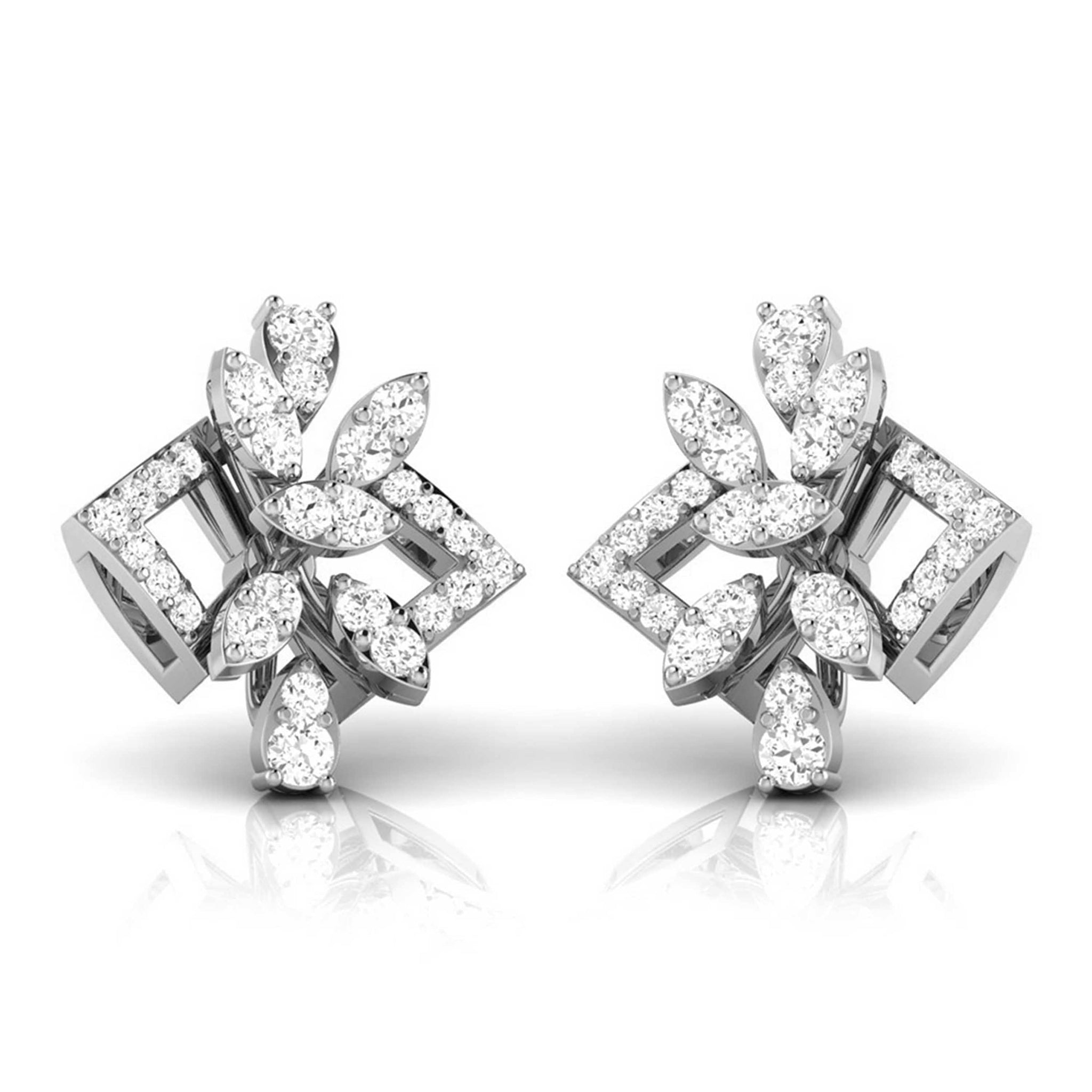 Jewelove™ Earrings Beautiful Platinum Earrings with Diamonds JL PT E ST 2203