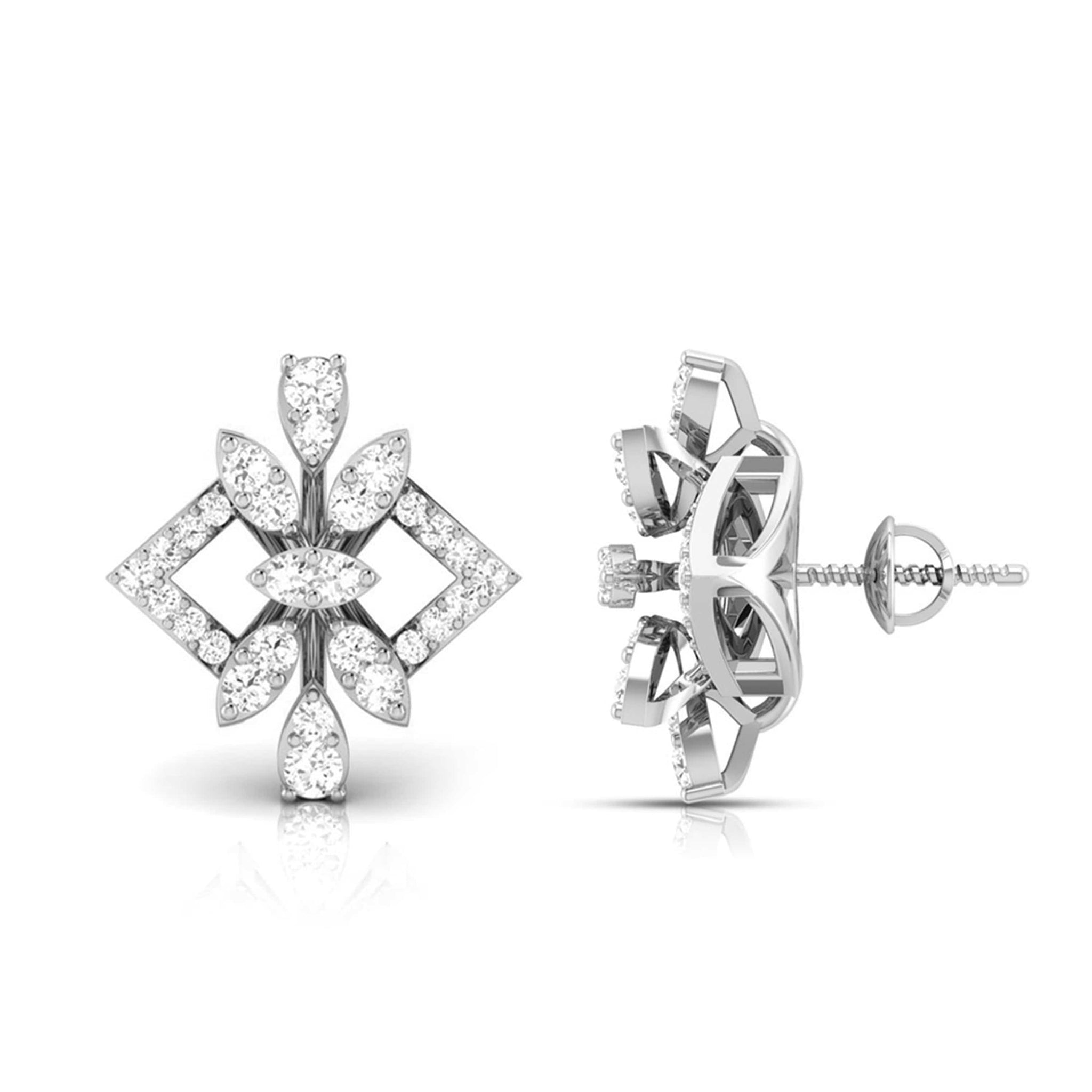 Jewelove™ Earrings Beautiful Platinum Earrings with Diamonds JL PT E ST 2203