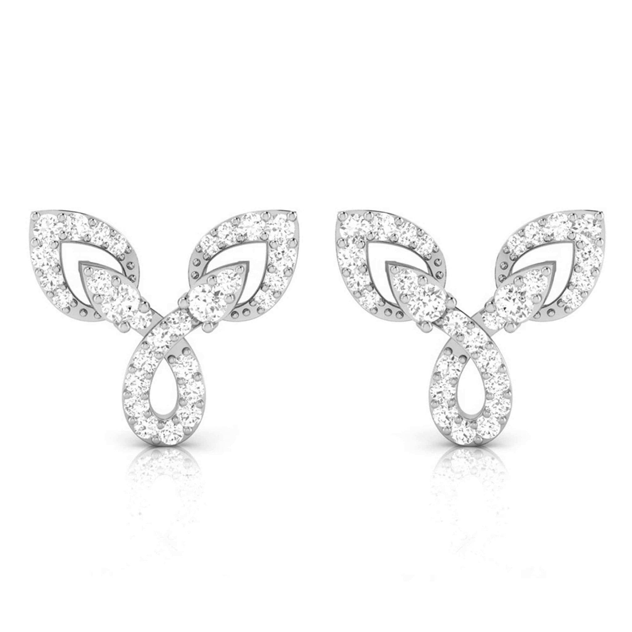 Jewelove™ Earrings SI IJ Beautiful Platinum Earrings with Diamonds JL PT E ST 2208