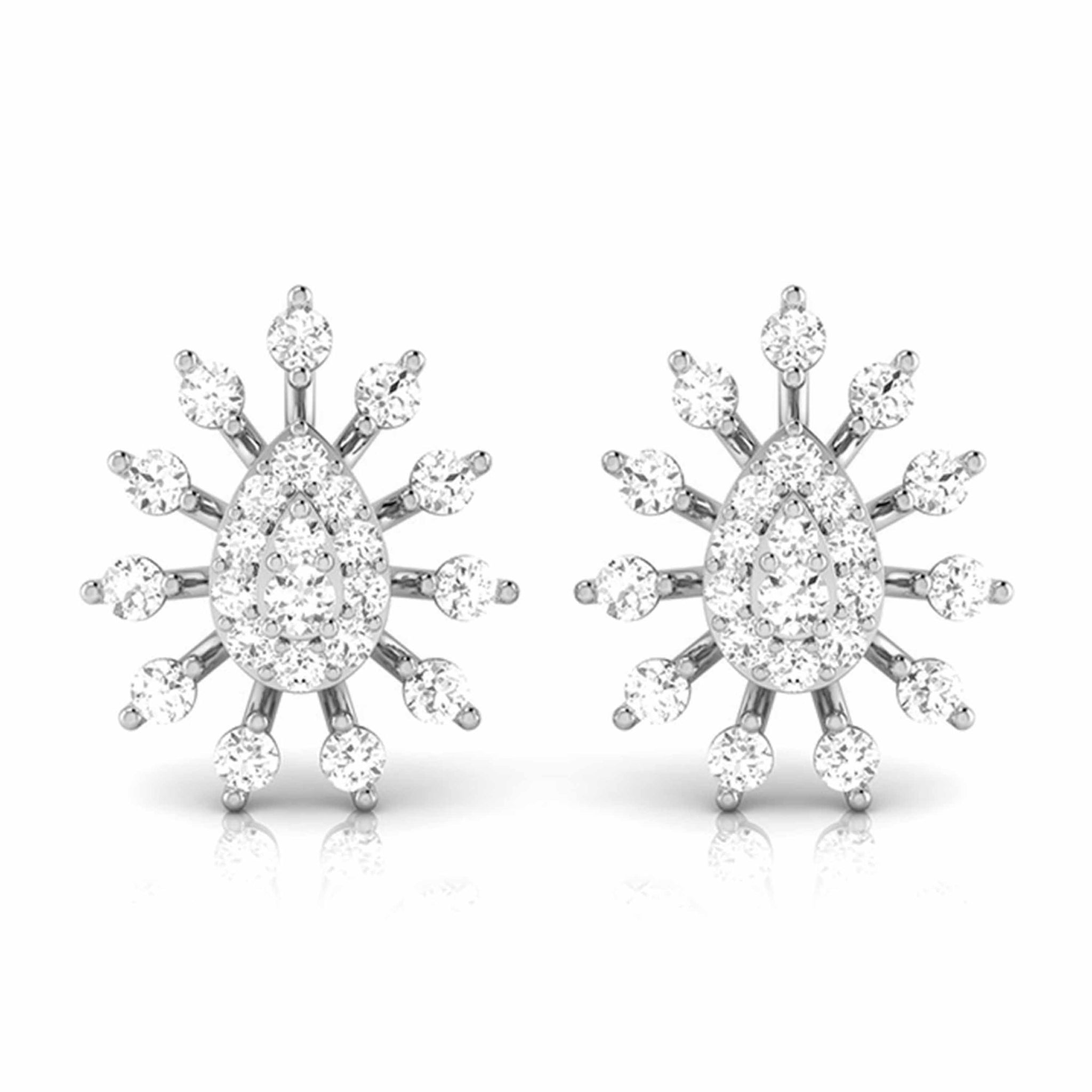 Jewelove™ Earrings SI IJ Beautiful Platinum Earrings with Diamonds JL PT E ST 2219