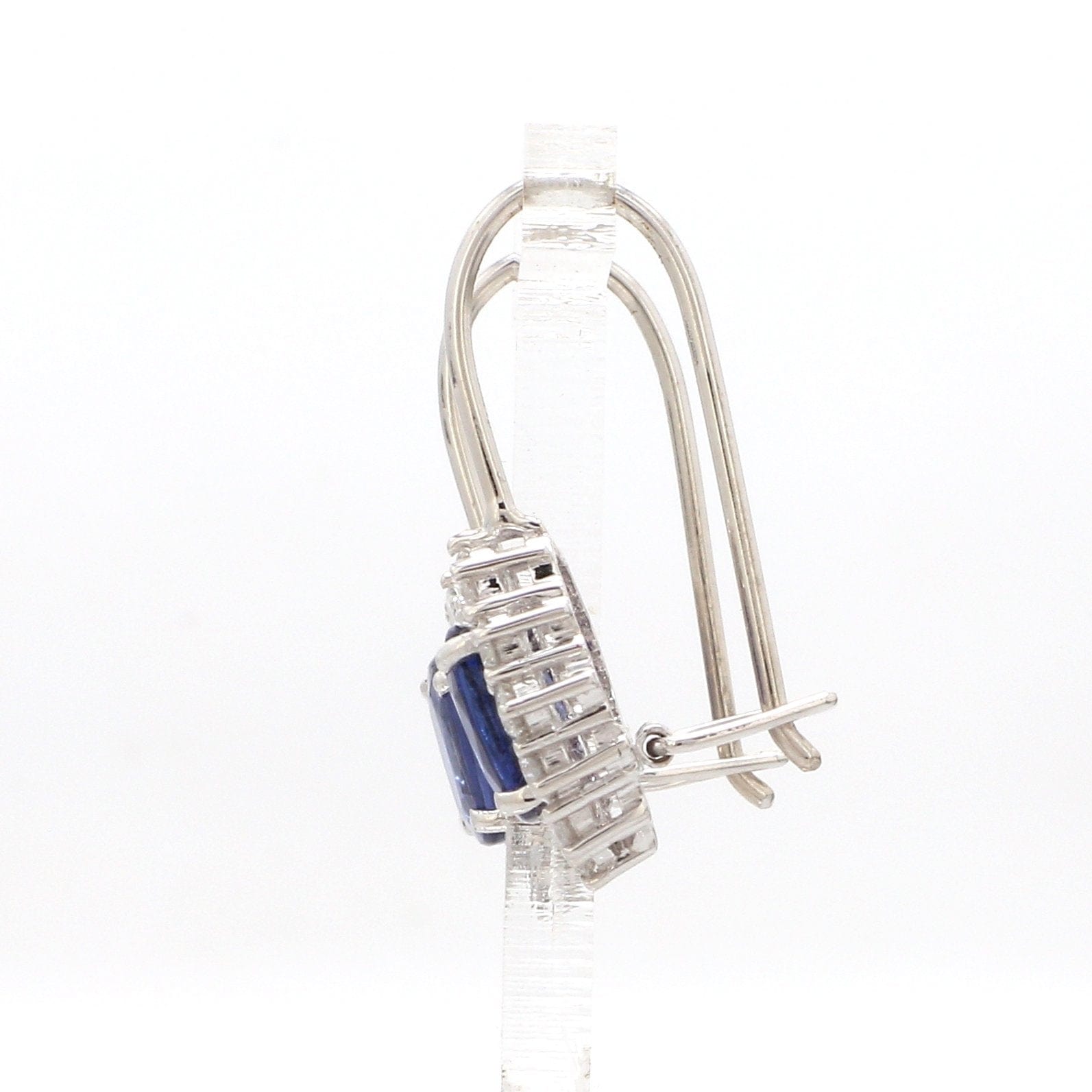 Jewelove™ Earrings VVS GH Beautiful Platinum Kyanite Earrings with Diamond for Women JL PT E 294