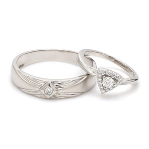 Jewelove™ Rings Beautiful Platinum Love Bands with Diamonds JL PT 903