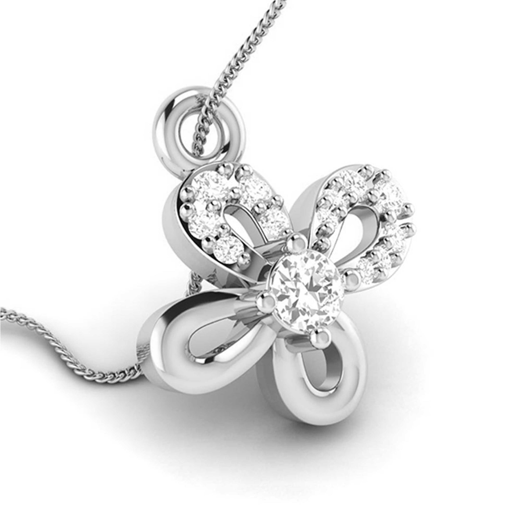 Jewelove™ Pendants & Earrings Beautiful Platinum with Diamond Butterfly Pendant for Women JL PT P 2425