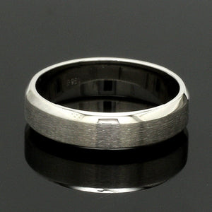 Jewelove™ Rings Beveled Edges Plain Platinum Couple Ring JL PT 616 - A Solid